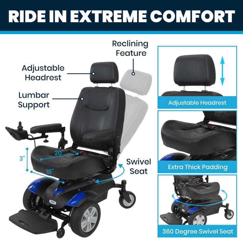 Vive Health Electric Wheelchair Model V MOB1054BLU