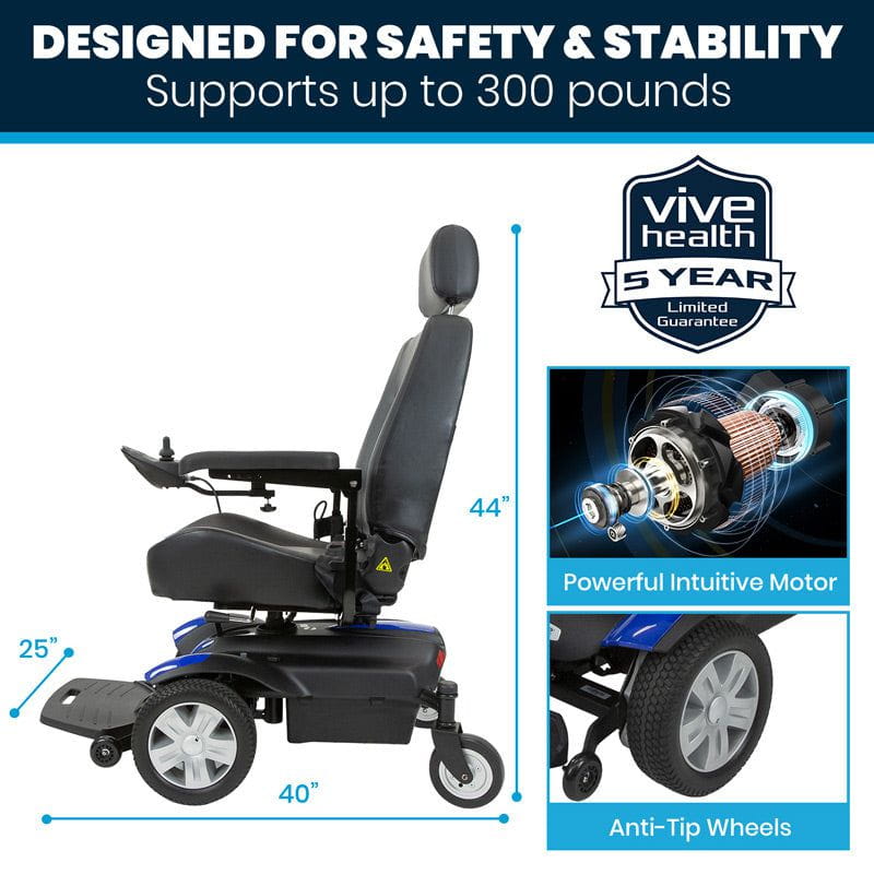 Vive Health Electric Wheelchair Model V MOB1054BLU
