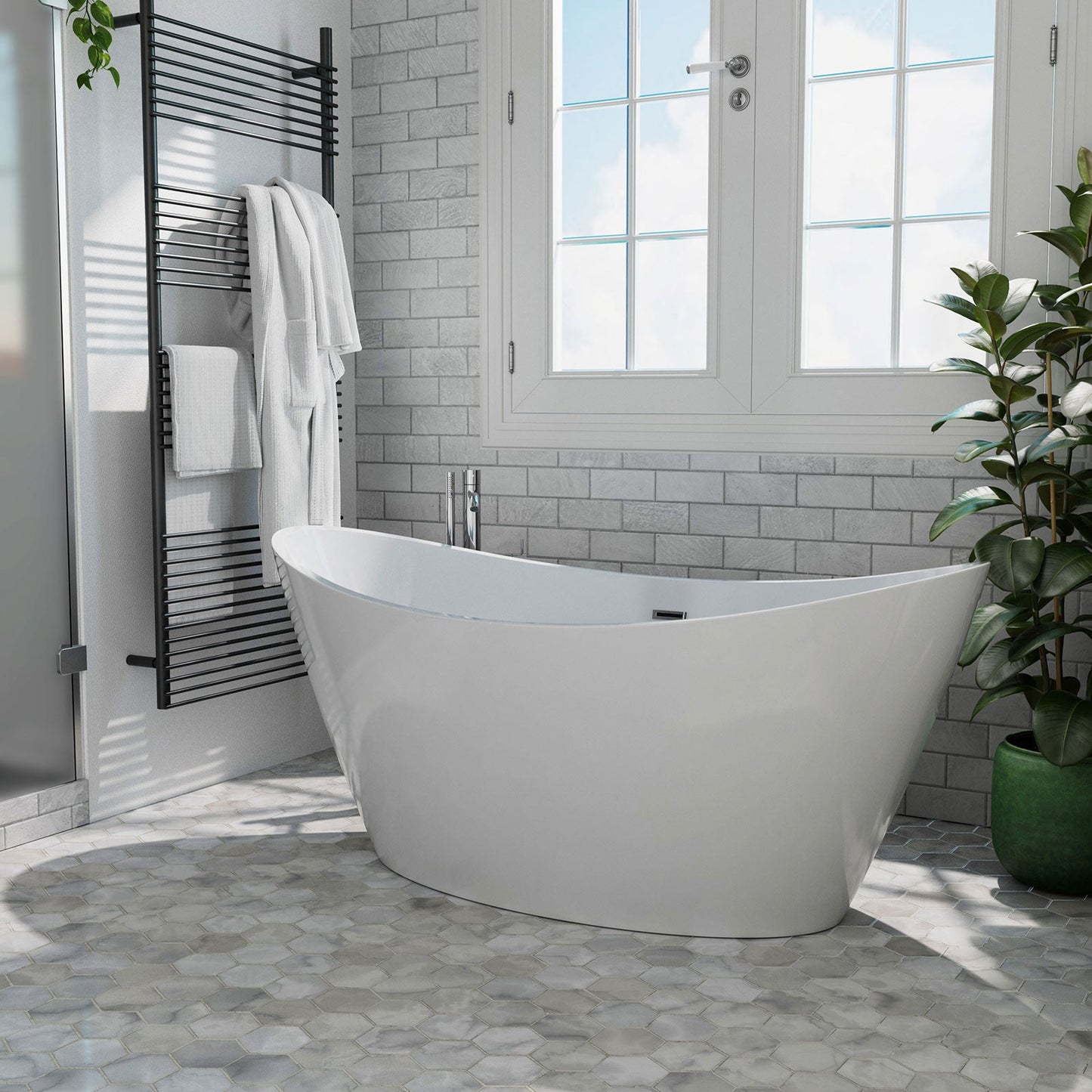 Empava-59FT1518 59 in. Soaking Freestanding Bathtub