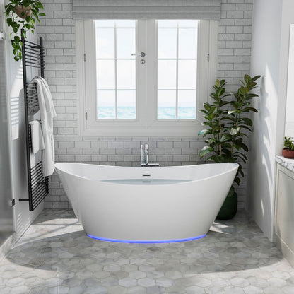 Empava-67FT1518LED 67 in. Soaking Freestanding Bathtub