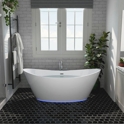 Empava-67FT1518LED 67 in. Soaking Freestanding Bathtub