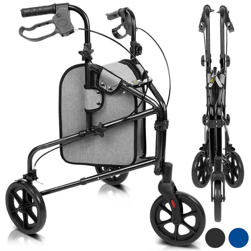 Black 3 Wheel walker rollator