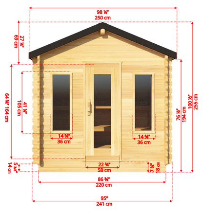 Leisurecraft CT Georgian Cabin Sauna With Changeroom CTC88CW