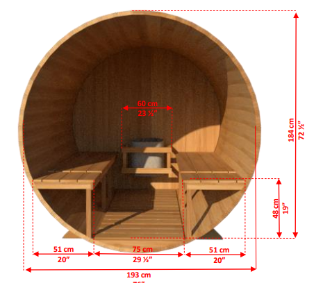 Leisurecraft CT Tranquility Barrel Sauna CTC2345W