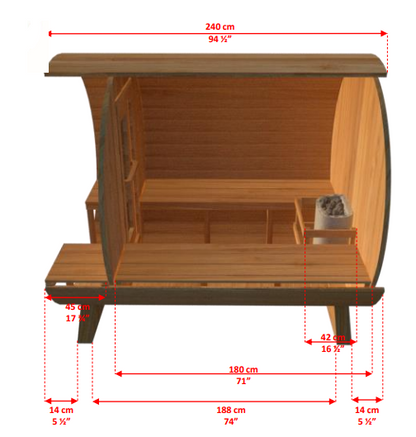 Leisurecraft Serenity 4 Person Outdoor Sauna | CTC2245W