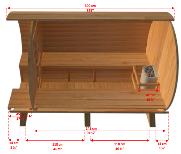 Leisurecraft CT Tranquility Barrel Sauna CTC2345W