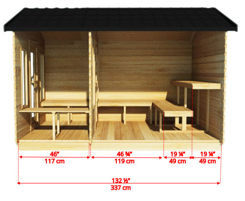 Leisurecraft CT Georgian Cabin Sauna With Changeroom CTC88CW