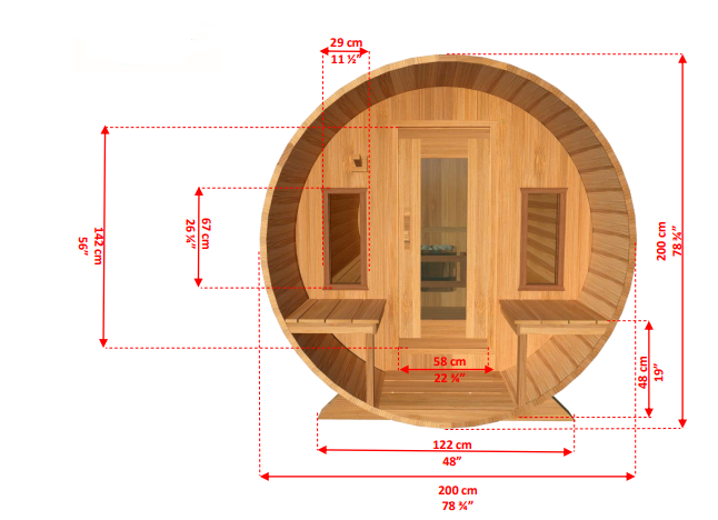 Leisurecraft CT Tranquility Barrel Sauna CTC2345W