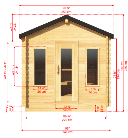 Leisurecraft CT Georgian 6 Person Cabin Sauna CTC88W