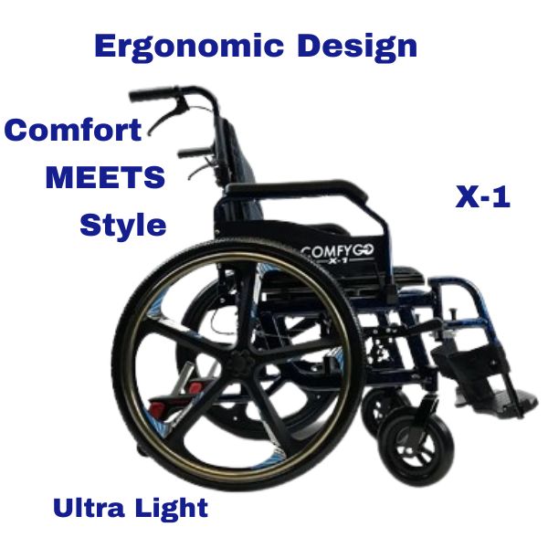 ComfyGo X-1 Lightweight Manual Wheelchair - X-1