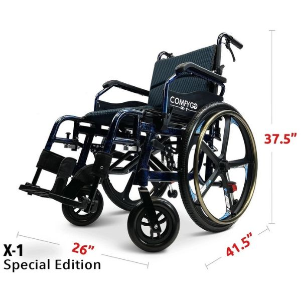 ComfyGo X-1 Lightweight Manual Wheelchair - X-1