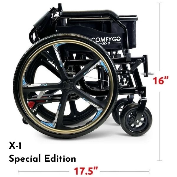 ComfyGo X-1 Lightweight Manual Wheelchair - X-1