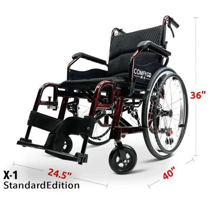 ComfyGo X-1 Lightweight Manual Wheelchair - X-1