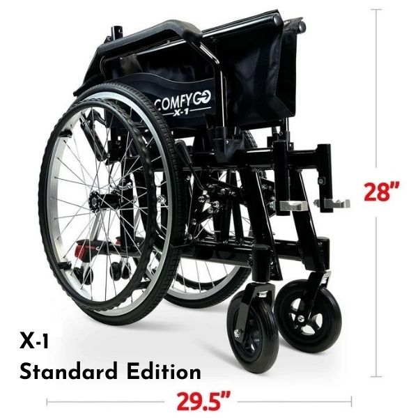 ComfyGo X-1 Lightweight Manual Wheelchair - X-1