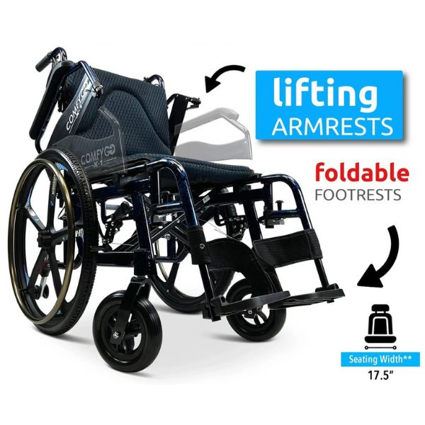 ComfyGo X-1 Lightweight Manual Wheelchair - X-1