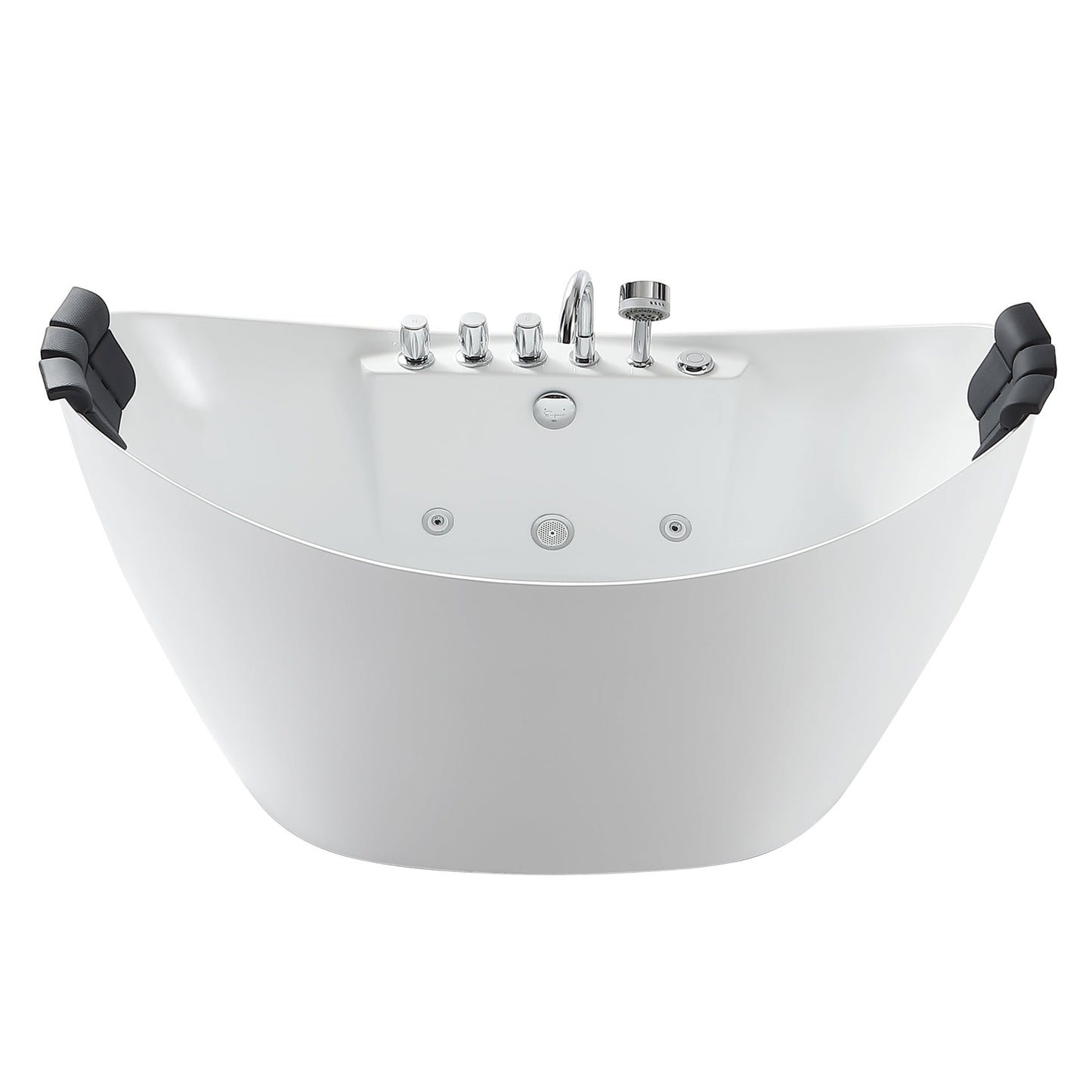 Empava-59AIS11 59 in. Whirlpool Freestanding Tub With Chrome Fixture Installed