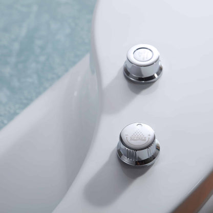 Empava-59JT005 59 in. Whirlpool Round Tub With Chrome Fixture Installed