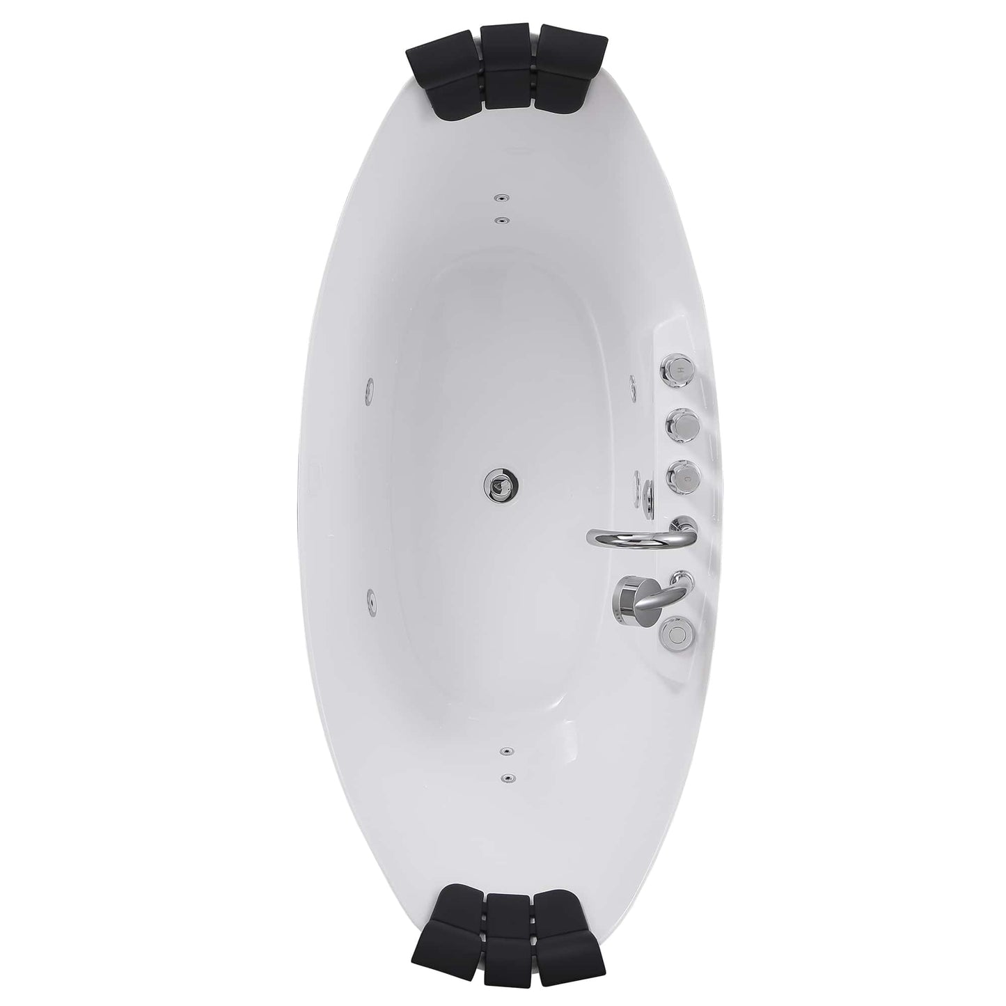 Empava-67AIS10 67 in. Whirlpool Freestanding Bathtub With Chrome Fixture Installed