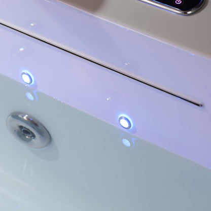 Empava 67JT351LED 67 in. Thermostatic Combination Massage Tub With Chrome Fixture Installed