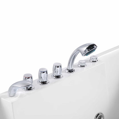 Empava-72JT367LED 72 in. 2-Person Hydromassage Tub With Chrome Fixture Installed