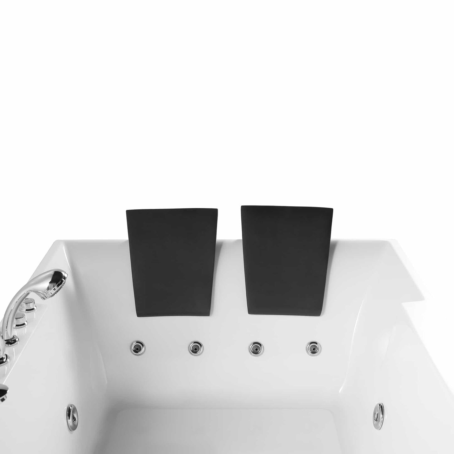 Empava-72JT367LED 72 in. 2-Person Hydromassage Tub With Chrome Fixture Installed