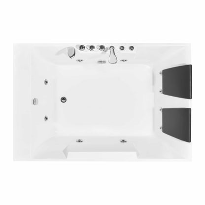 Empava-72JT367LED 72 in. 2-Person Hydromassage Tub With Chrome Fixture Installed