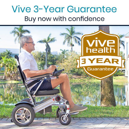 Vive Health Power Wheelchair Foldable Long Range Transport Aid MOB1029L