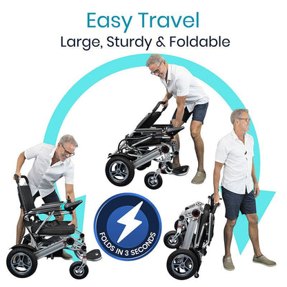 Vive Health Power Wheelchair Foldable Long Range Transport Aid MOB1029L