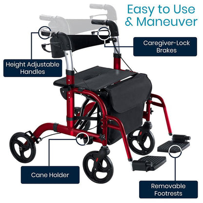 Vive Health Wheelchair Rollator MOB1018