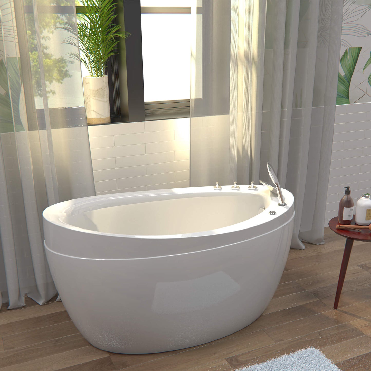 Empava-59JT011 59 in. Freestanding Japanese-Style Air Massage Tub