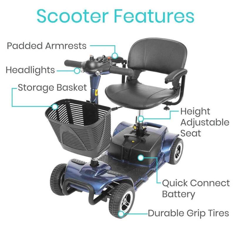 Vive Health 4 Wheel Mobility Scooter Bundle BND1029