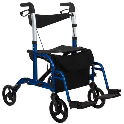 Blue wheelchair rollator