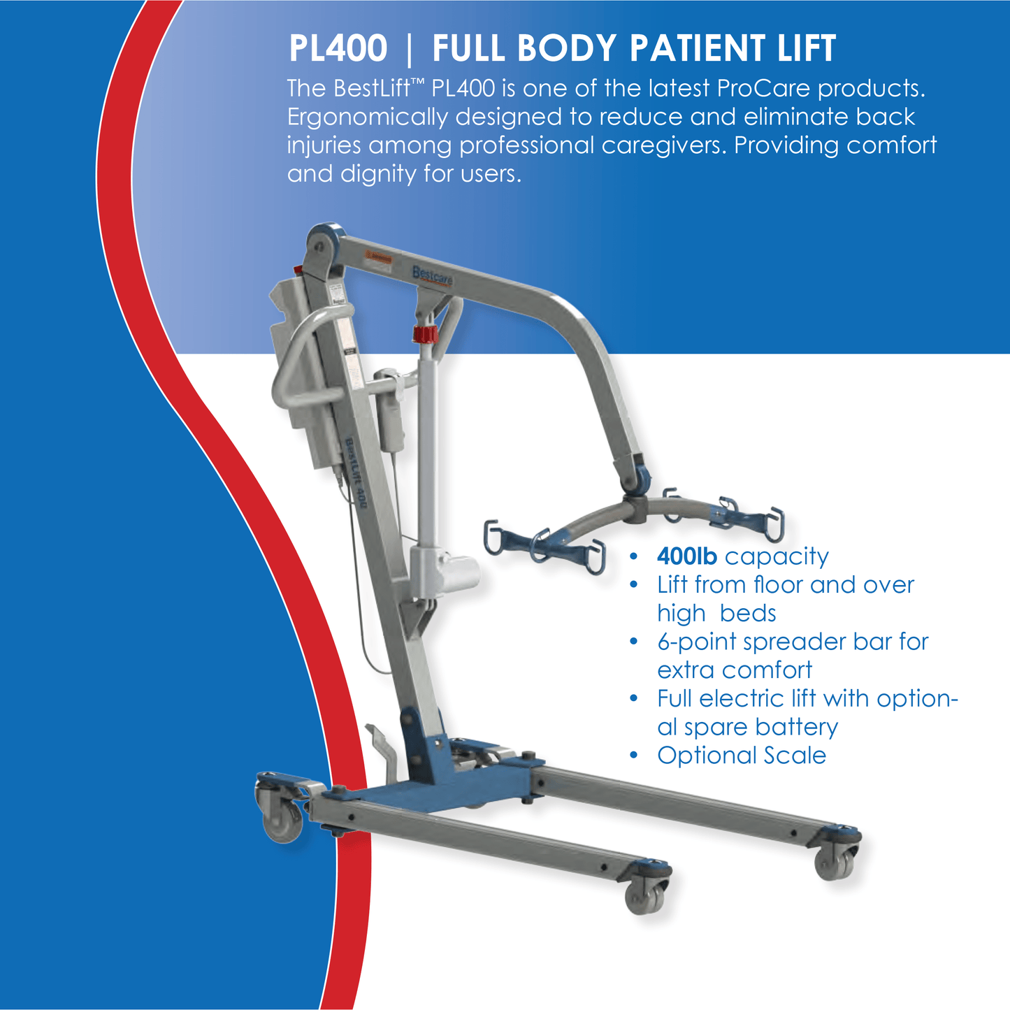 BestCare BestLift Full Body Electric Patient Lift PL400